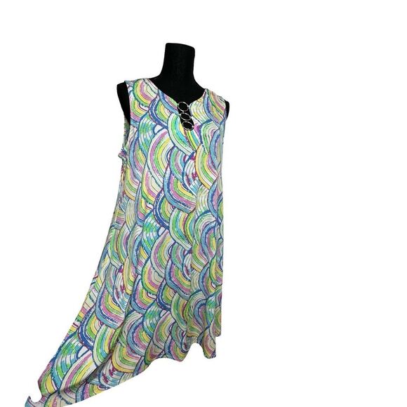 IVY LANE Multi Color Sleeveless Swing Dress Size Large - Picture 4 of 14